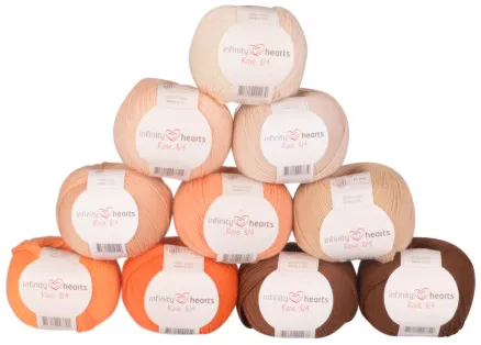 Infinity Hearts Rose 8/4 Garnpakke 29 Brun og Orange nuancer - 10 stk - Brun og Orange nuancer