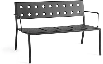 HAY Balcony Lounge Bænk med Armlæn Antracit