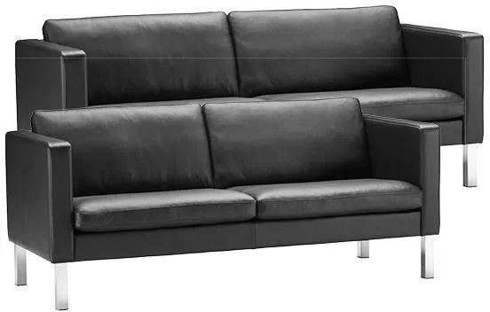 Stouby Bace sofasæt 2+3 pers. med sort læder